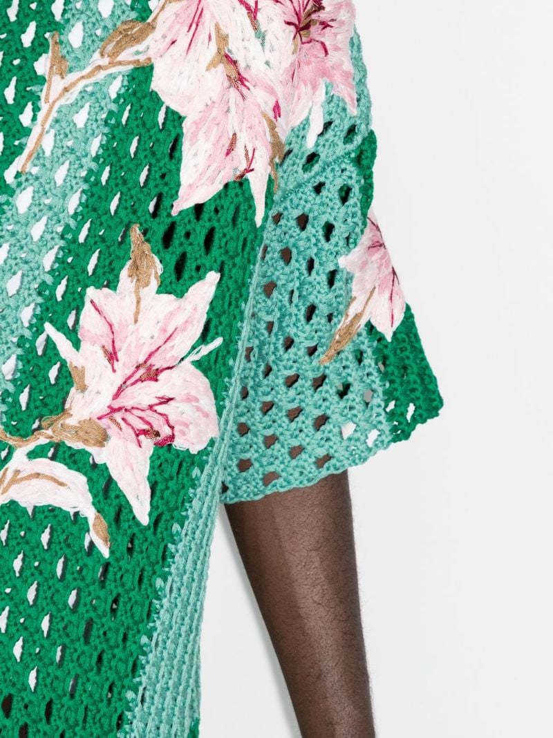 Floral Embroidered Crochet Shirt
