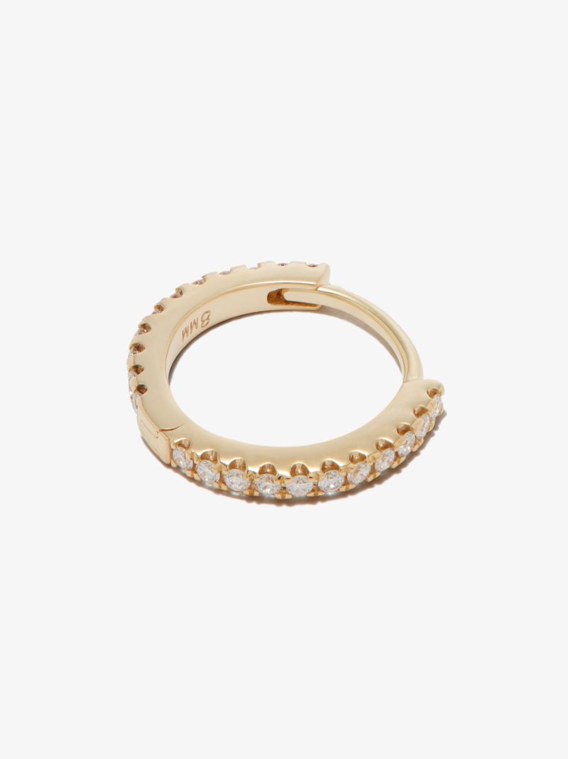 18k Yellow Gold Eternity Diamond Hoop Earring