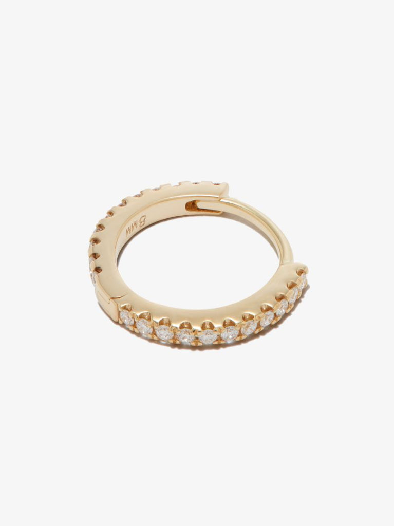 18k Yellow Gold Eternity Diamond Hoop Earring