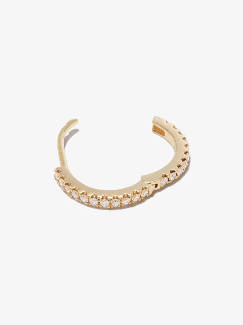 18k Yellow Gold Eternity Diamond Hoop Earring