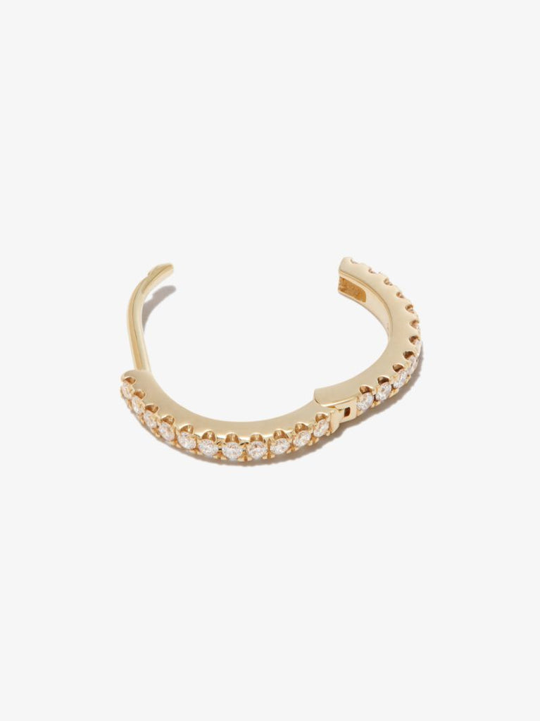18k Yellow Gold Eternity Diamond Hoop Earring