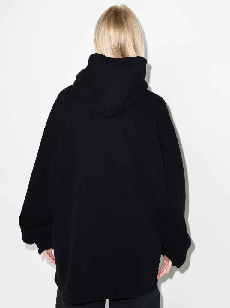 Black Free Cotton Hoodie