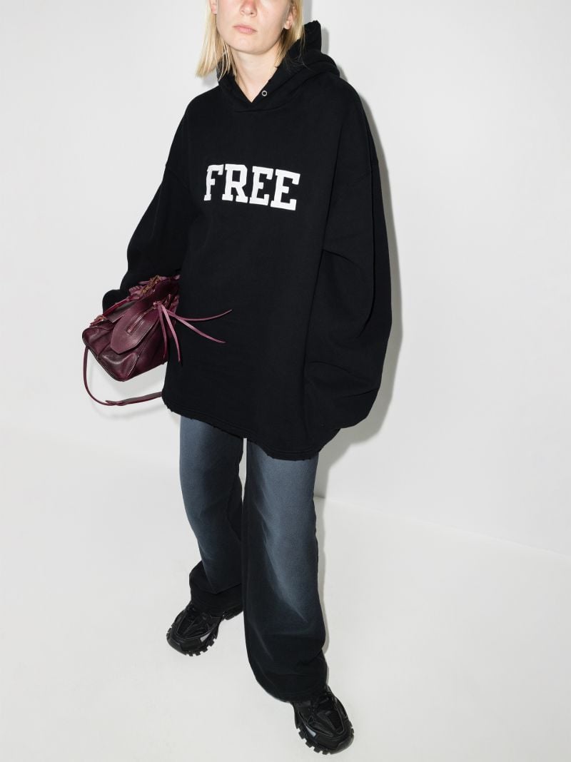 Black Free Cotton Hoodie