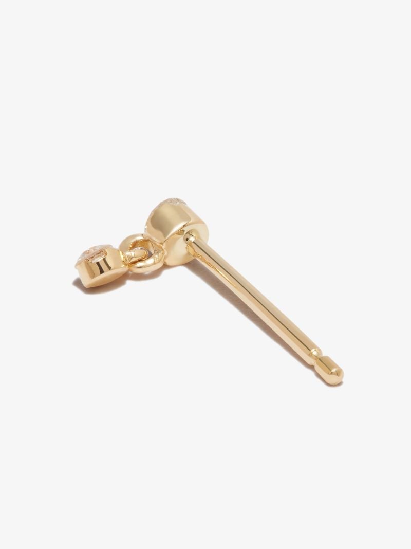 18k Yellow Gold Invisible Set Dangle Diamond Earring