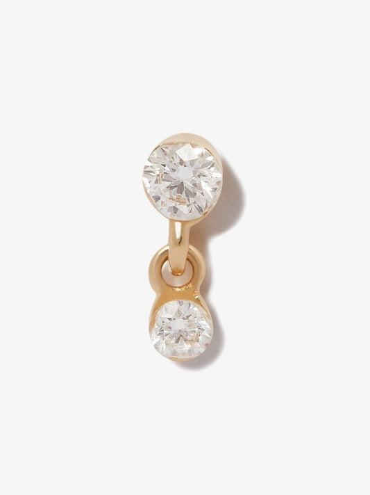 18k Yellow Gold Invisible Set Dangle Diamond Earring