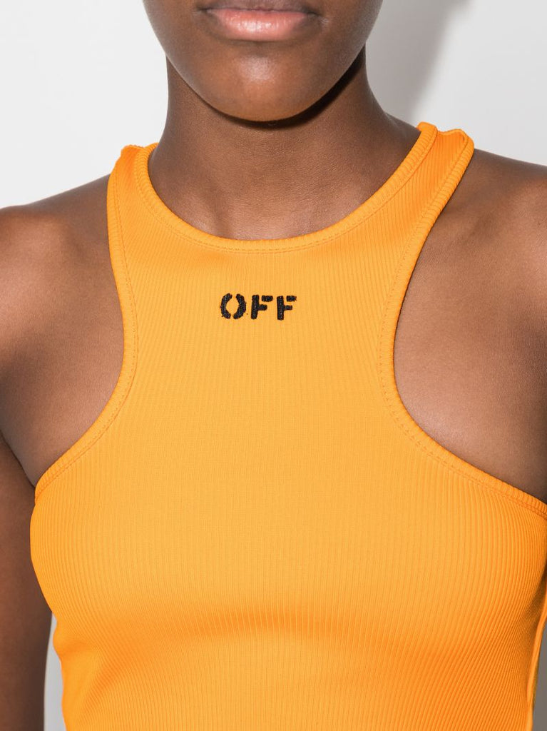 Logo Print Cropped Tank Top