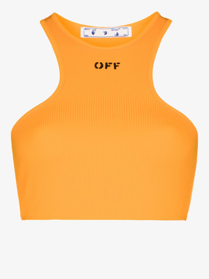 Logo Print Cropped Tank Top