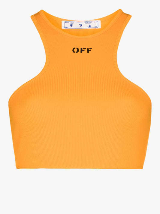 Logo Print Cropped Tank Top