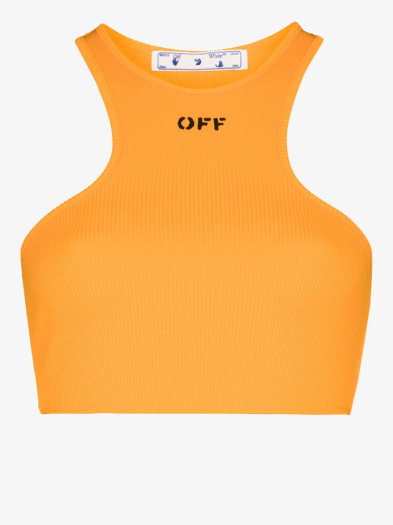 Logo Print Cropped Tank Top