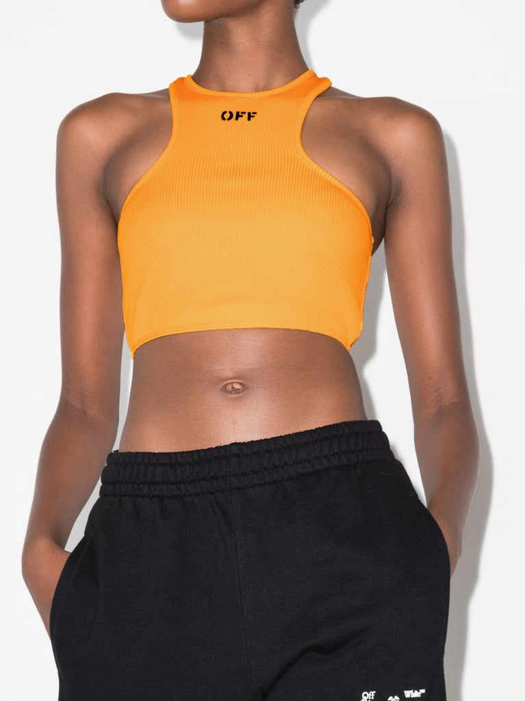 Logo Print Cropped Tank Top