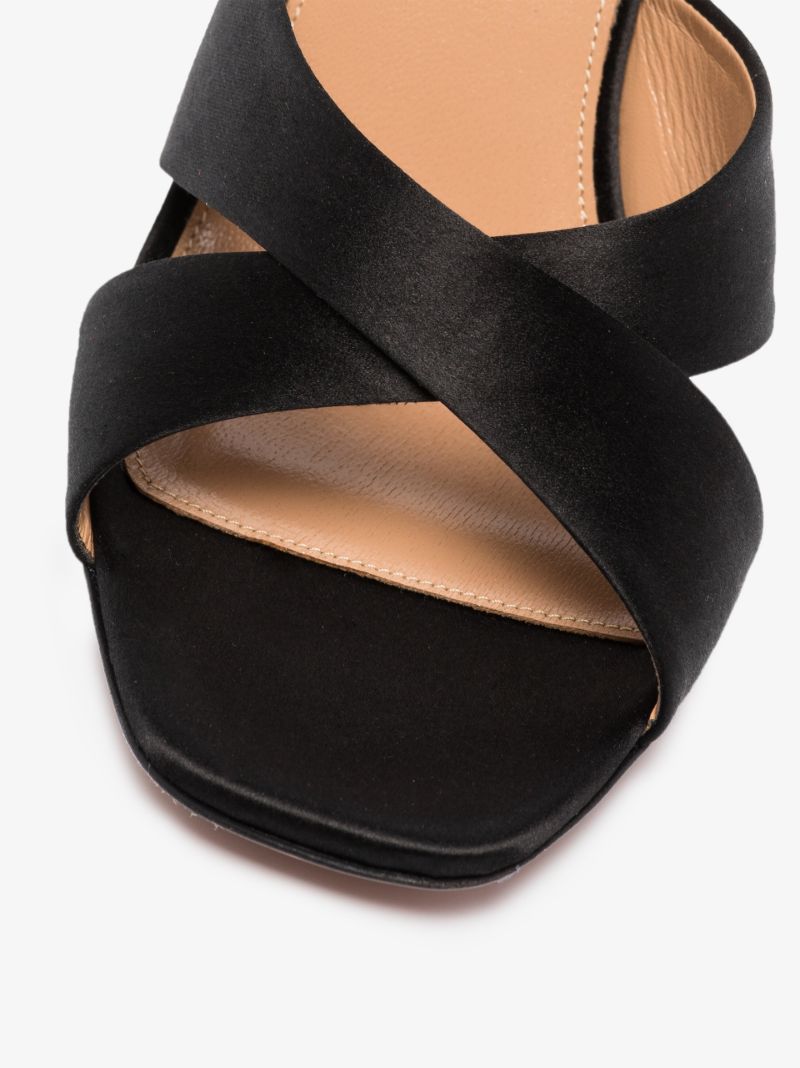 Black Yes Darling 95 Satin Sandals