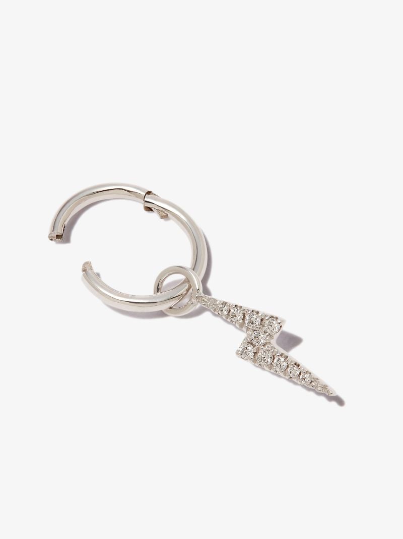 18k White Gold Lightning Bolt Diamond Charm
