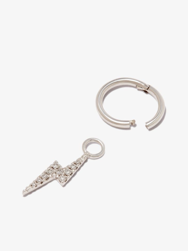 18k White Gold Lightning Bolt Diamond Charm