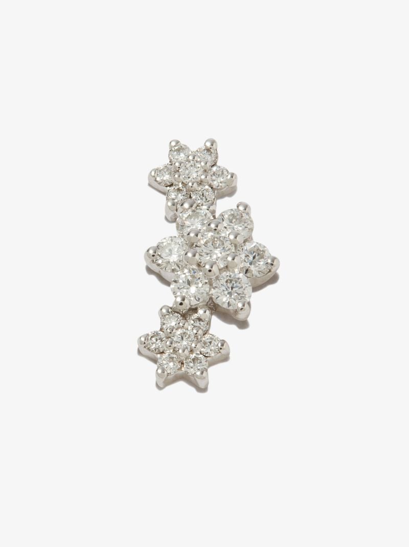 18k White Gold Flower Garland Diamond Earring