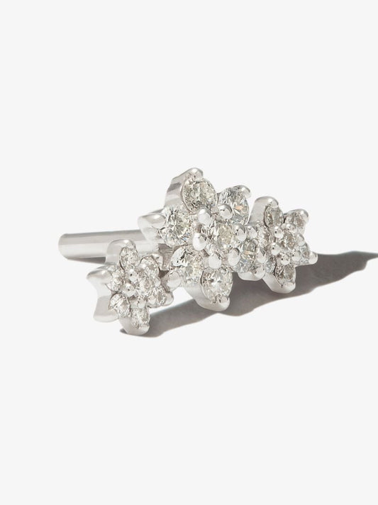 18k White Gold Flower Garland Diamond Earring