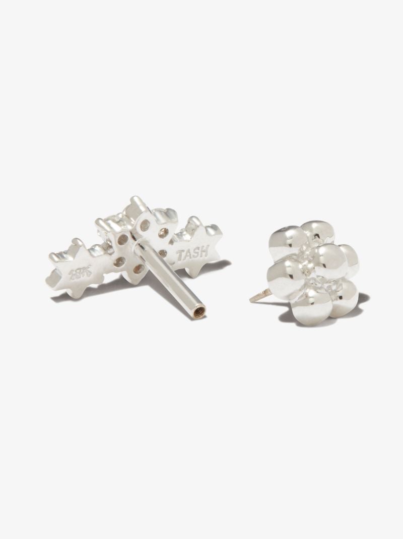 18k White Gold Flower Garland Diamond Earring