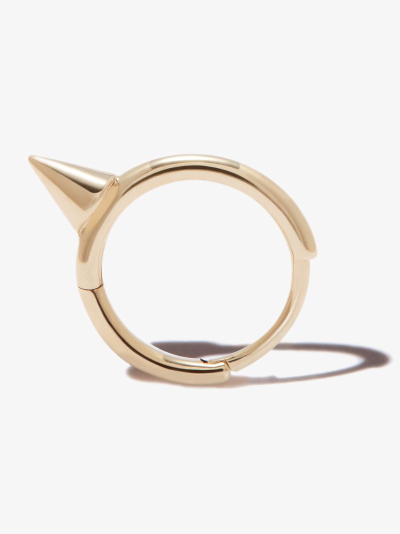18k Yellow Gold Spike Hoop Earring