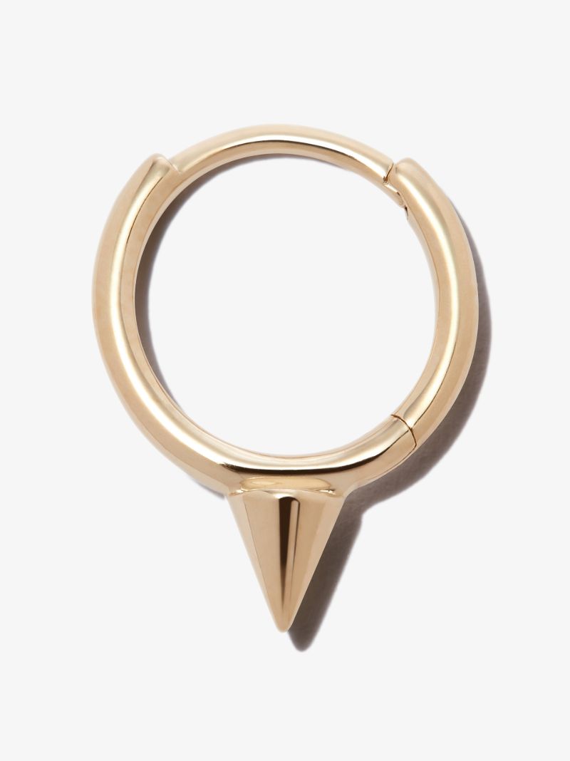 18k Yellow Gold Spike Hoop Earring