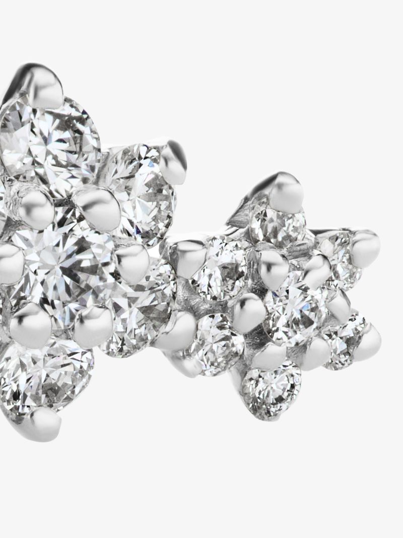 18k White Gold Flower Garland Diamond Earring