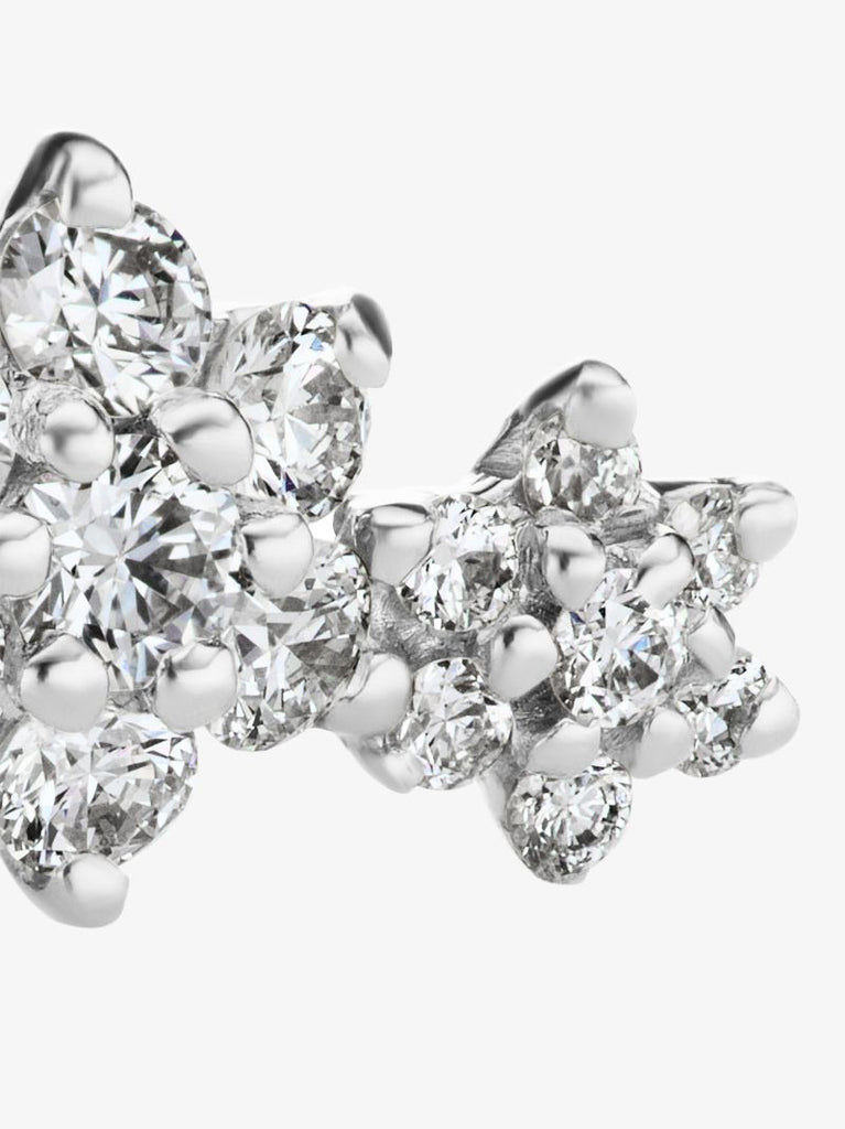 18k White Gold Flower Garland Diamond Earring