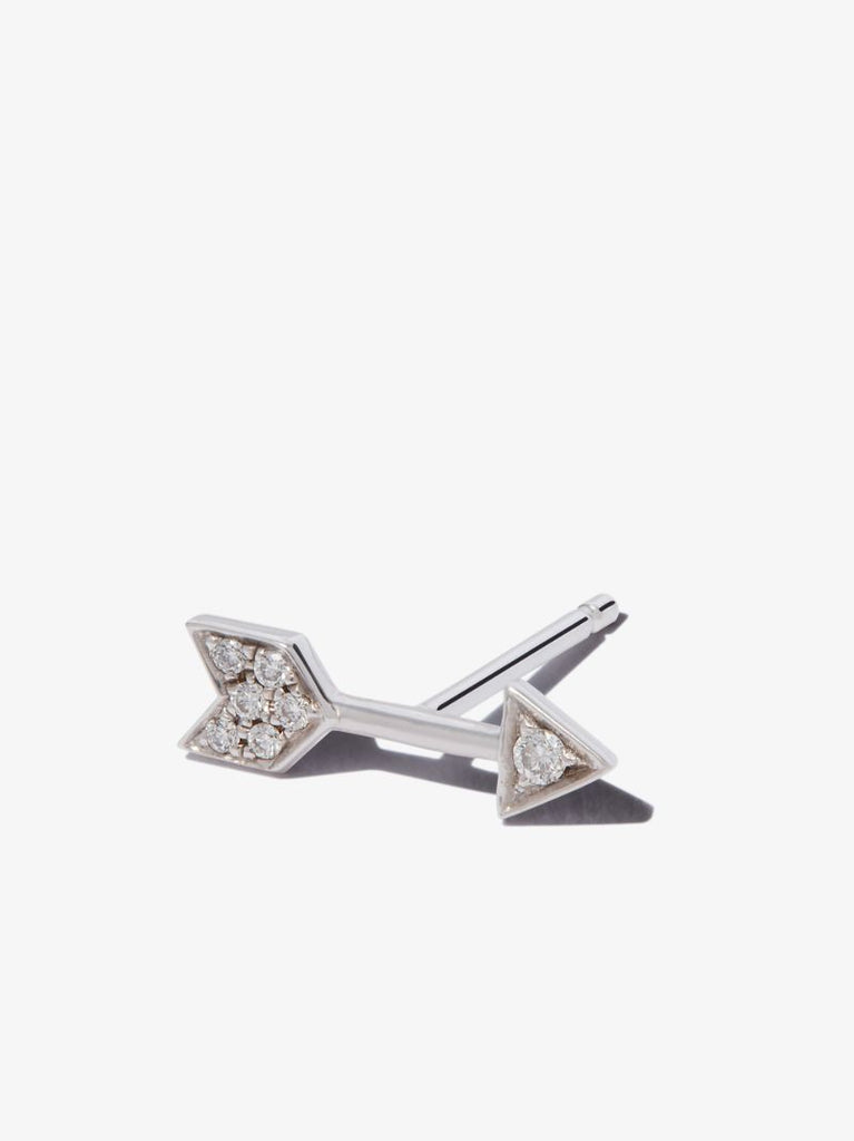 18k White Gold Arrow Diamond Earring