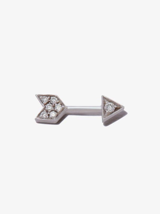 18k White Gold Arrow Diamond Earring