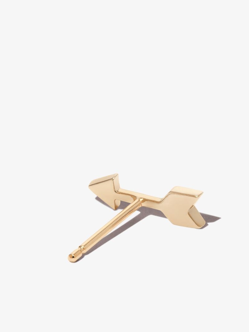 18k Yellow Gold Arrow Diamond Earring
