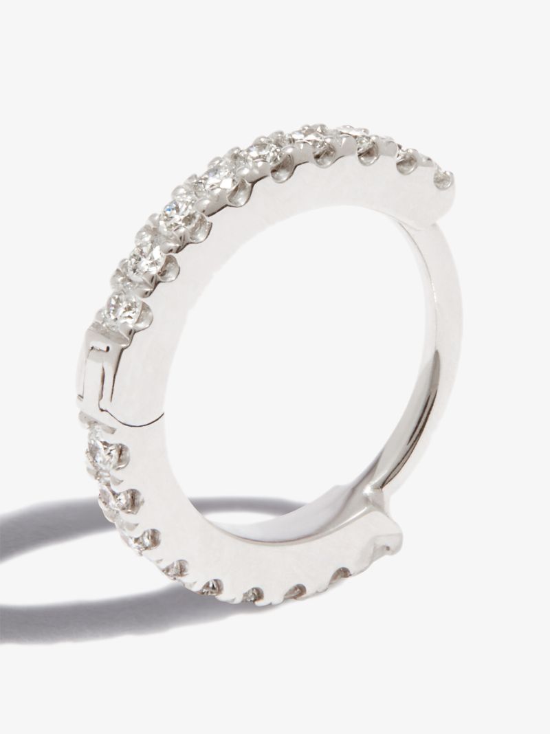 18k White Gold Eternity Diamond Hoop Earring