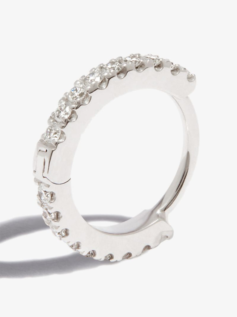 18k White Gold Eternity Diamond Hoop Earring