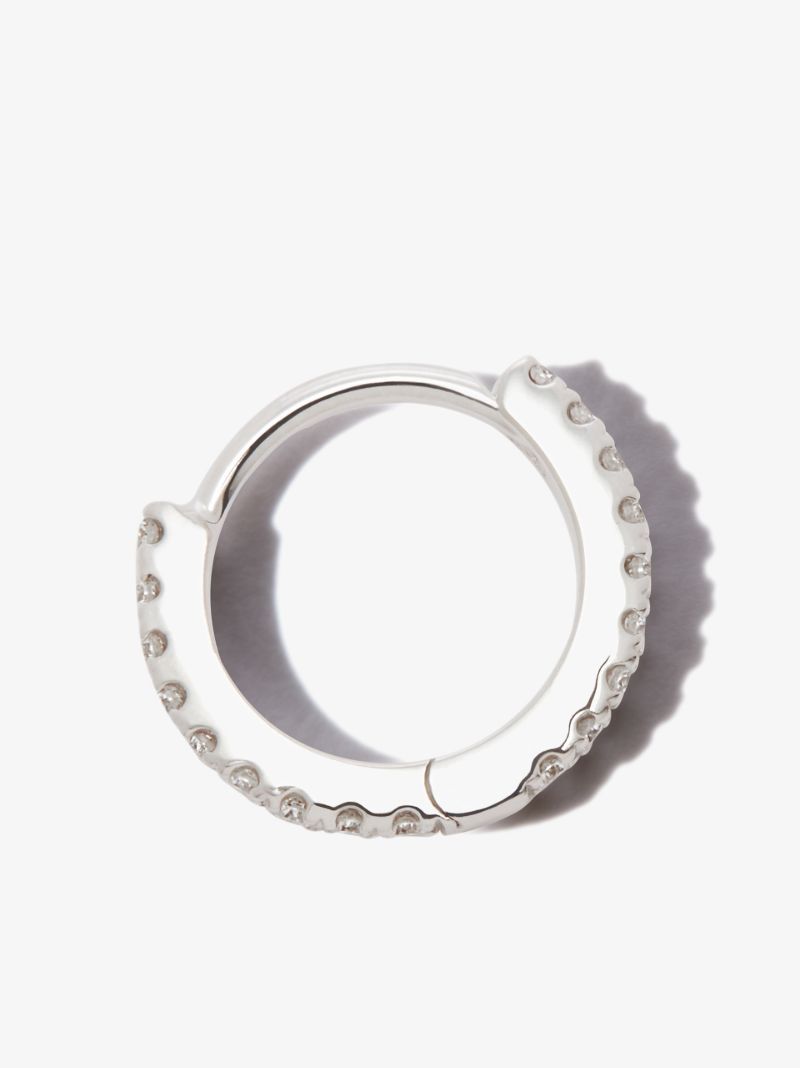 18k White Gold Eternity Diamond Hoop Earring