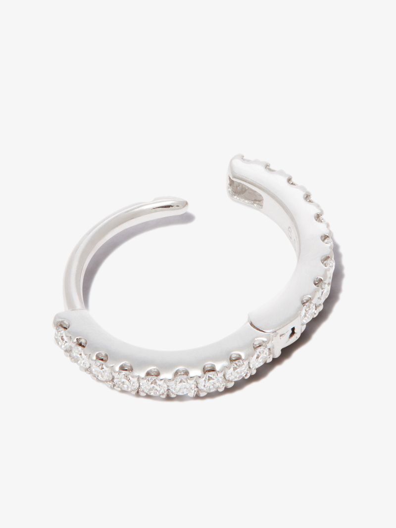 18k White Gold Eternity Diamond Hoop Earring