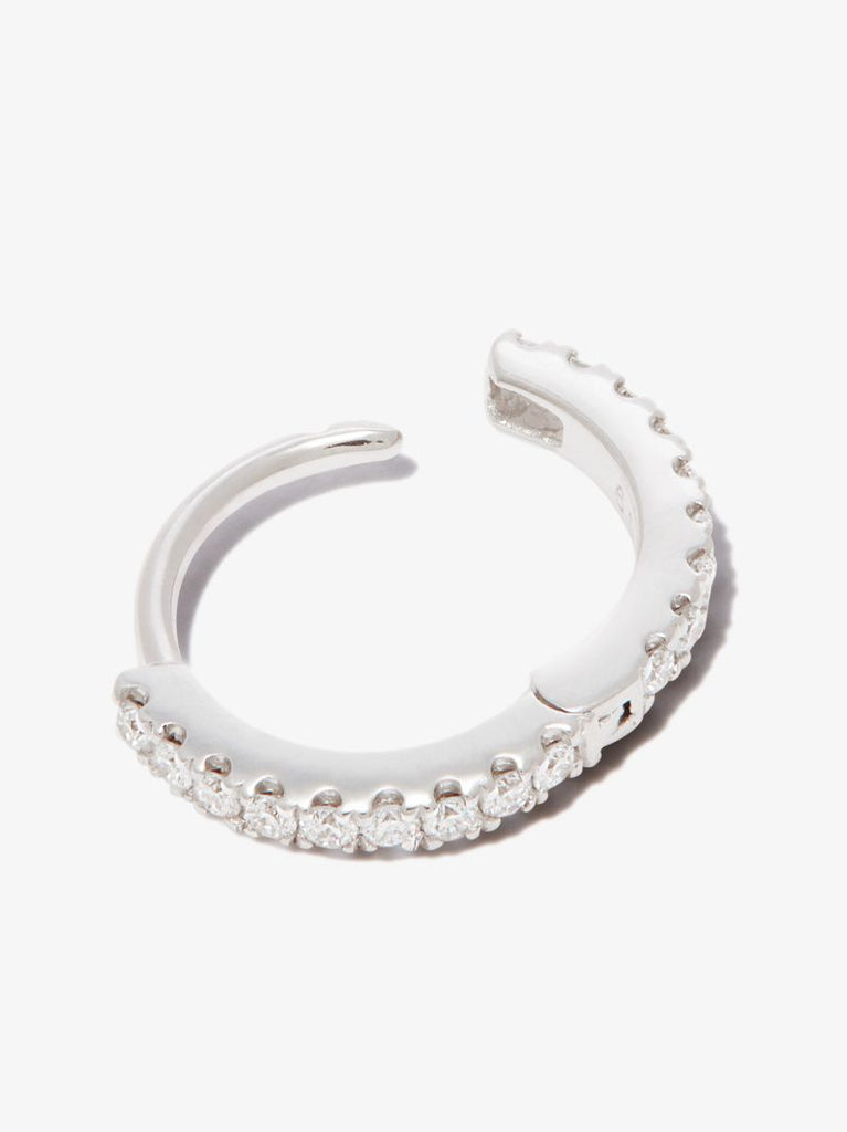 18k White Gold Eternity Diamond Hoop Earring