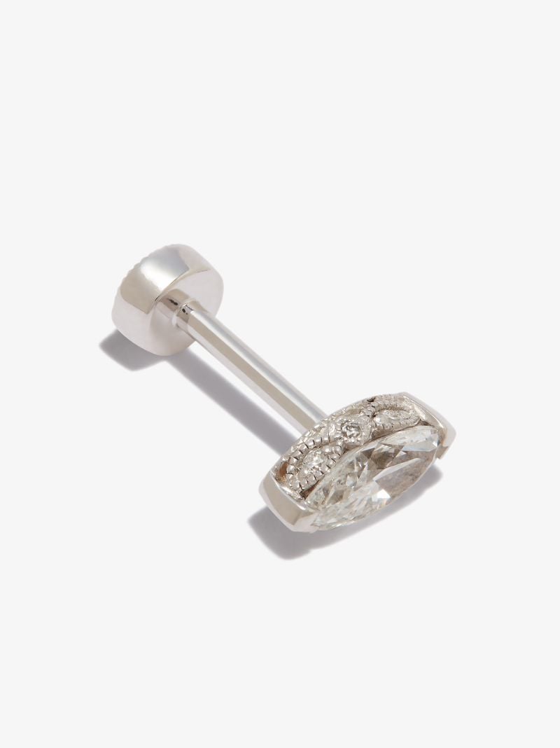 18k White Gold Marquise Diamond Earring