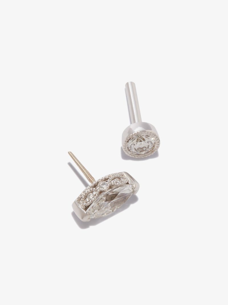 18k White Gold Marquise Diamond Earring