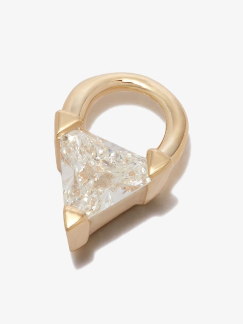 18k Yellow Gold Diamond Triangle Charm