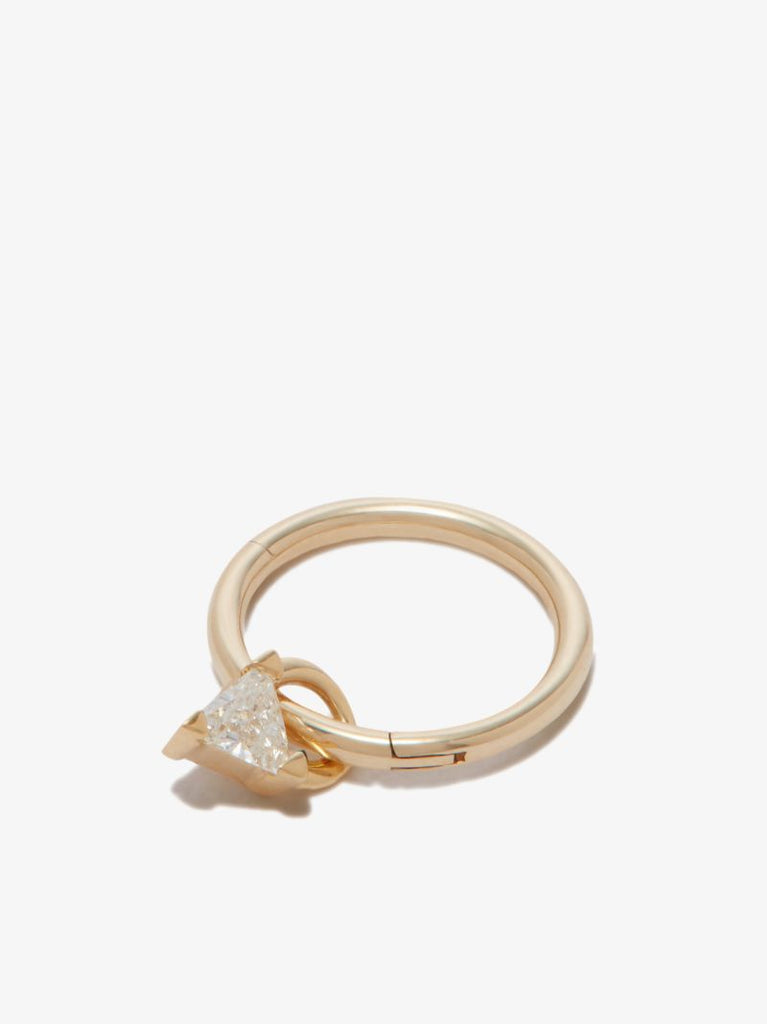 18k Yellow Gold Diamond Triangle Charm