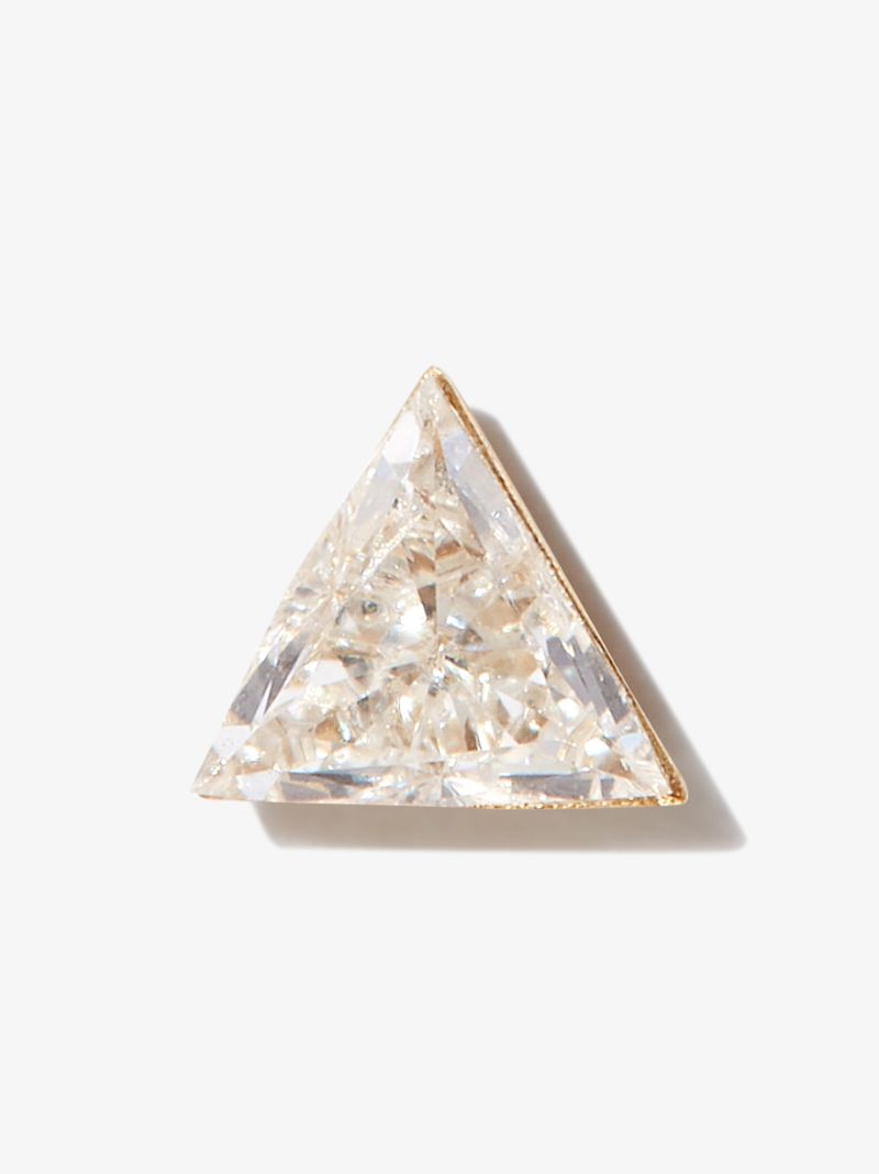 18k Yellow Gold Triangle Diamond Earring