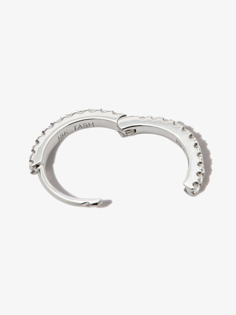 18k White Gold Eternity Diamond Hoop Earring