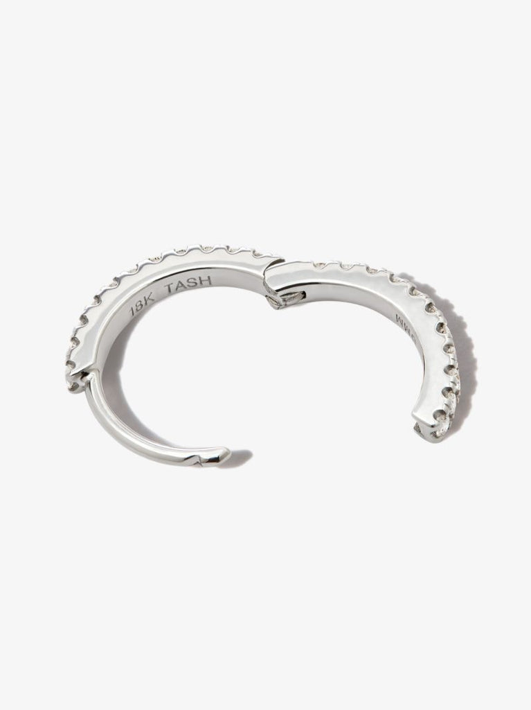 18k White Gold Eternity Diamond Hoop Earring