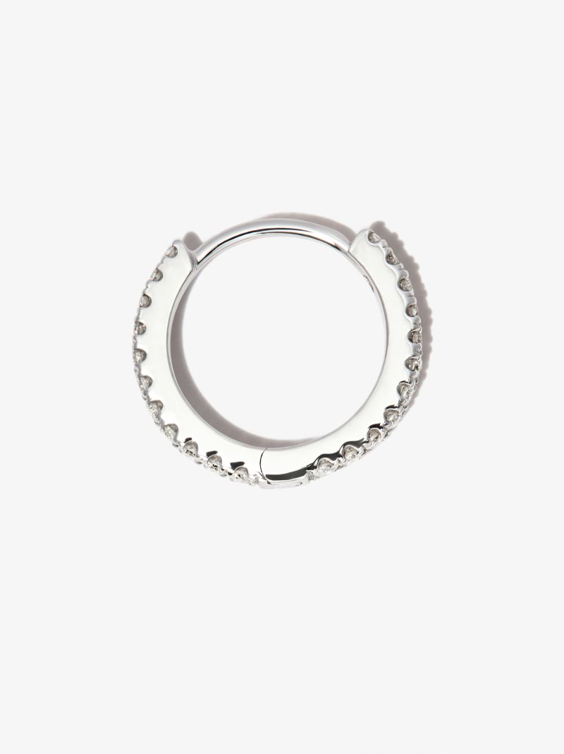 18k White Gold Eternity Diamond Hoop Earring