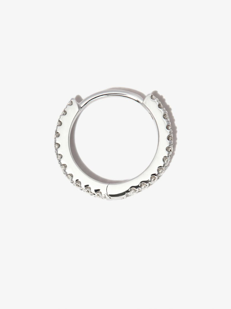 18k White Gold Eternity Diamond Hoop Earring