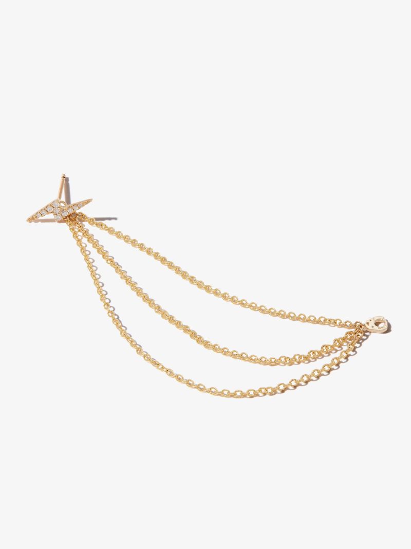 18k Yellow Gold Triple Chain Charm