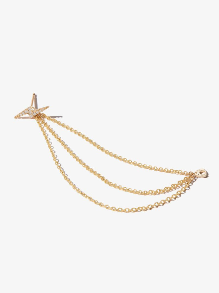 18k Yellow Gold Triple Chain Charm