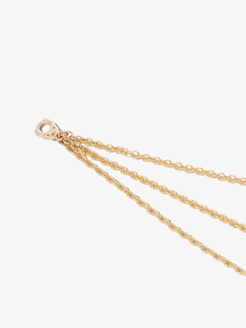 18k Yellow Gold Triple Chain Charm