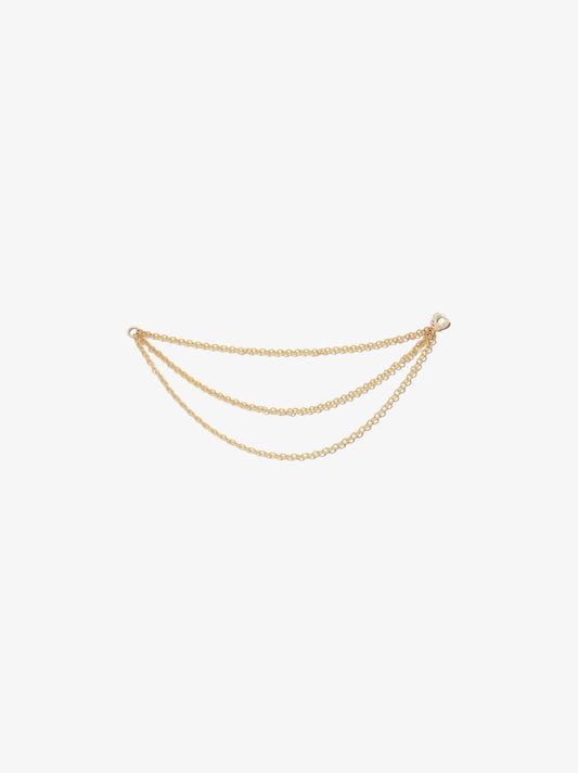 18k Yellow Gold Triple Chain Charm