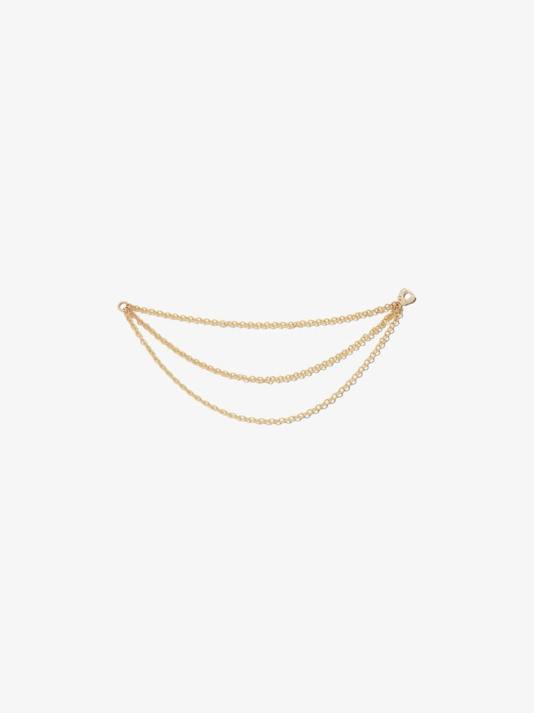 18k Yellow Gold Triple Chain Charm