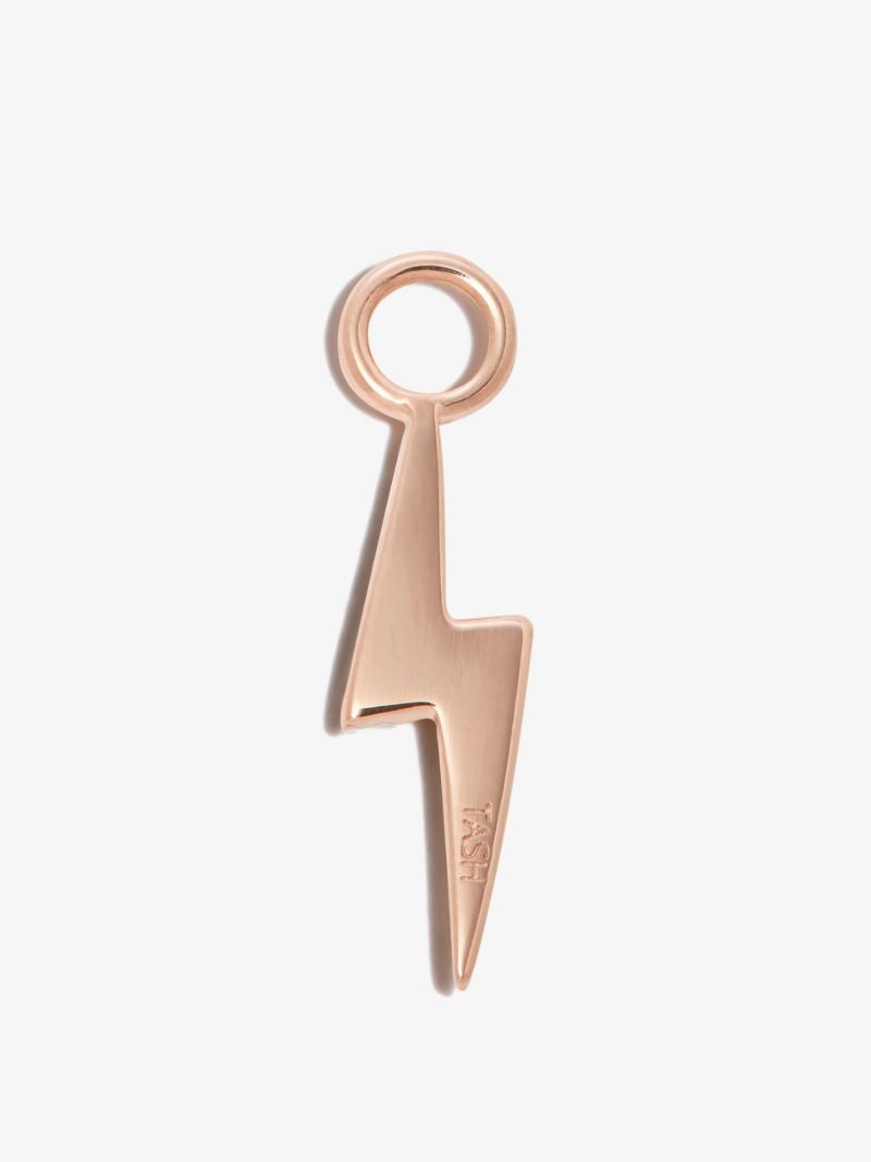 18k Rose Gold Lightning Bolt Diamond Charm