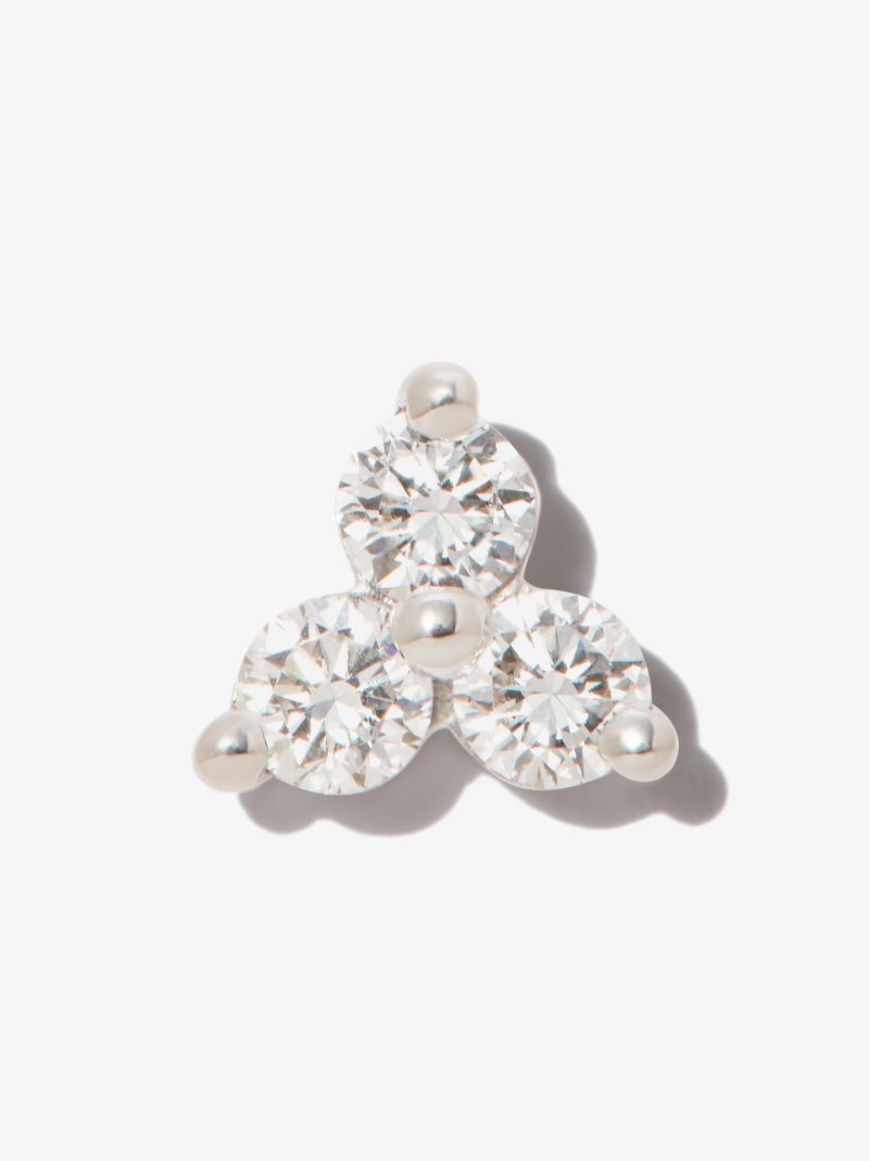18k White Gold Trinity Diamond Earring