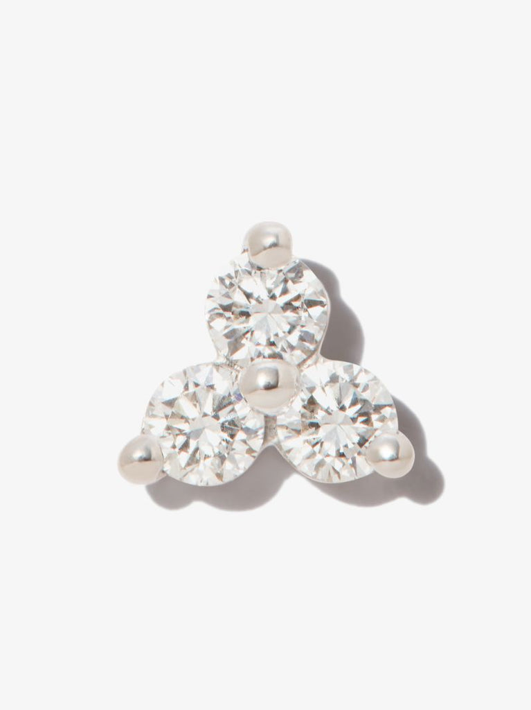 18k White Gold Trinity Diamond Earring