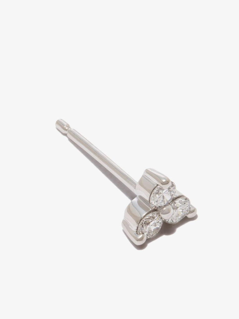 18k White Gold Trinity Diamond Earring